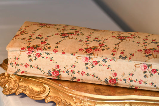 Vintage French Textile Dresser Box, 13.75"