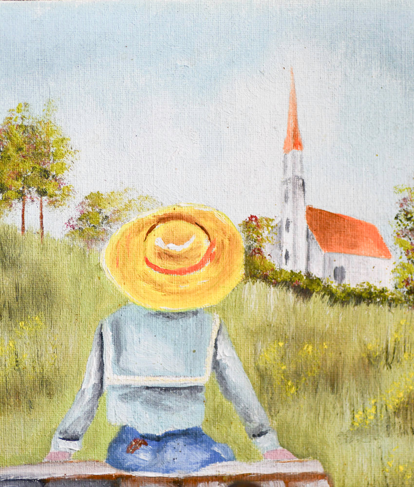 Country Church Painting, 5"