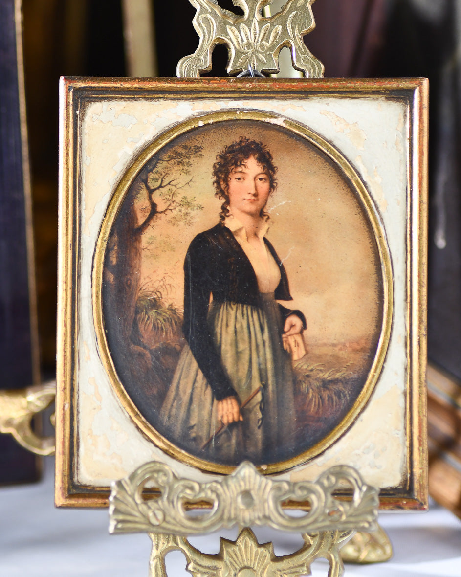 Vintage Florentine Female Portrait