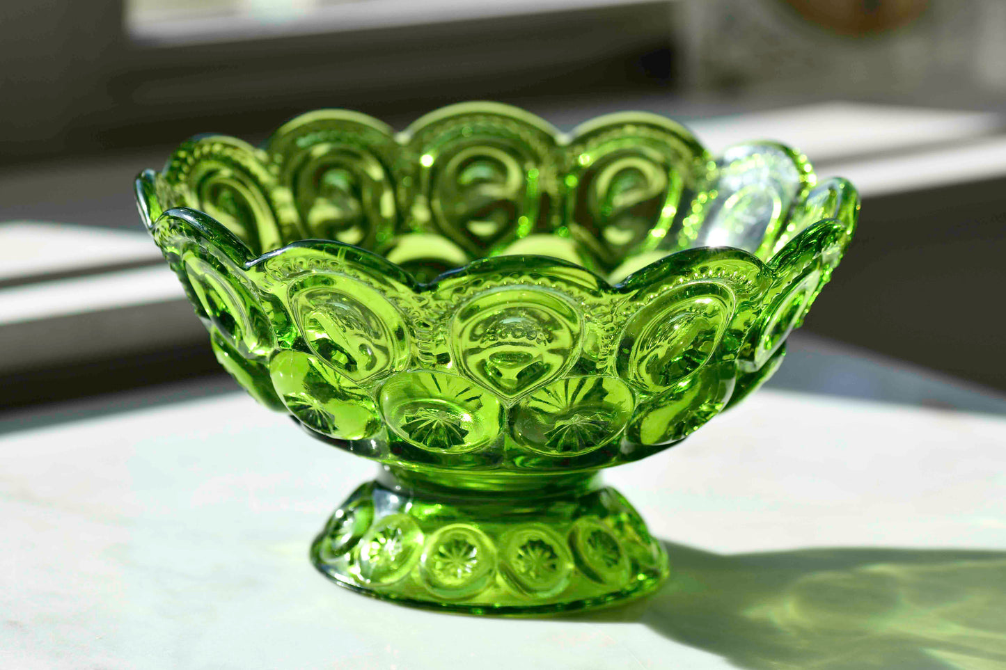 Green Moon & Stars Glass Bowl