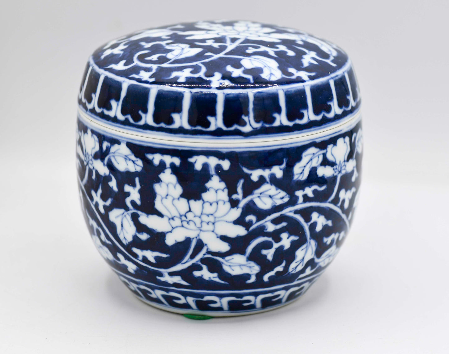 Cobalt Blue Lidded Porcelain Container, China