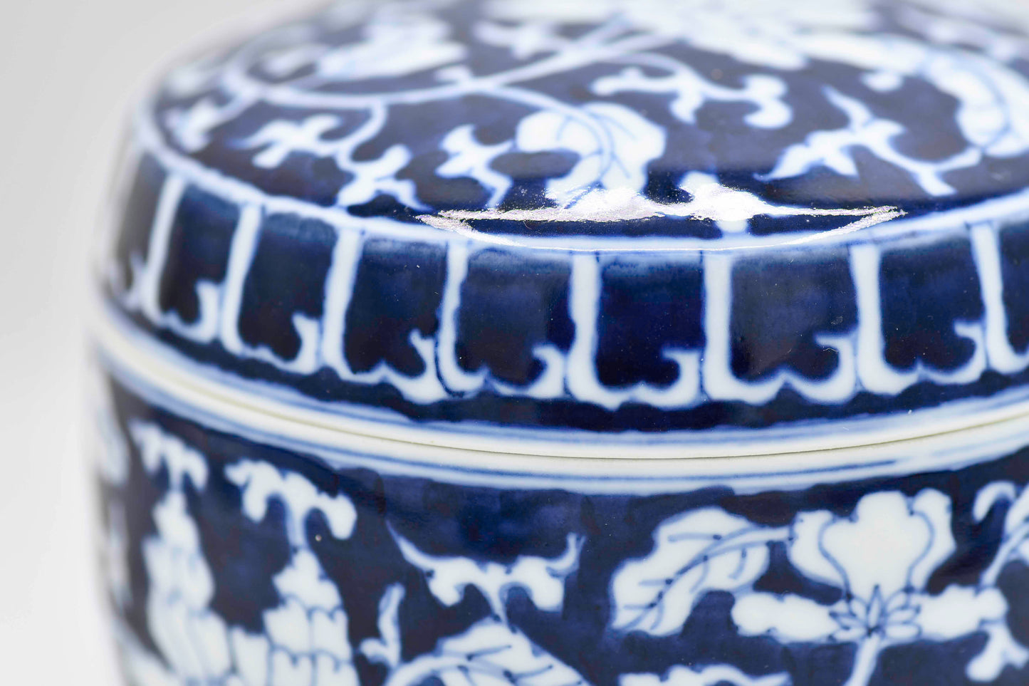 Cobalt Blue Lidded Porcelain Container, China