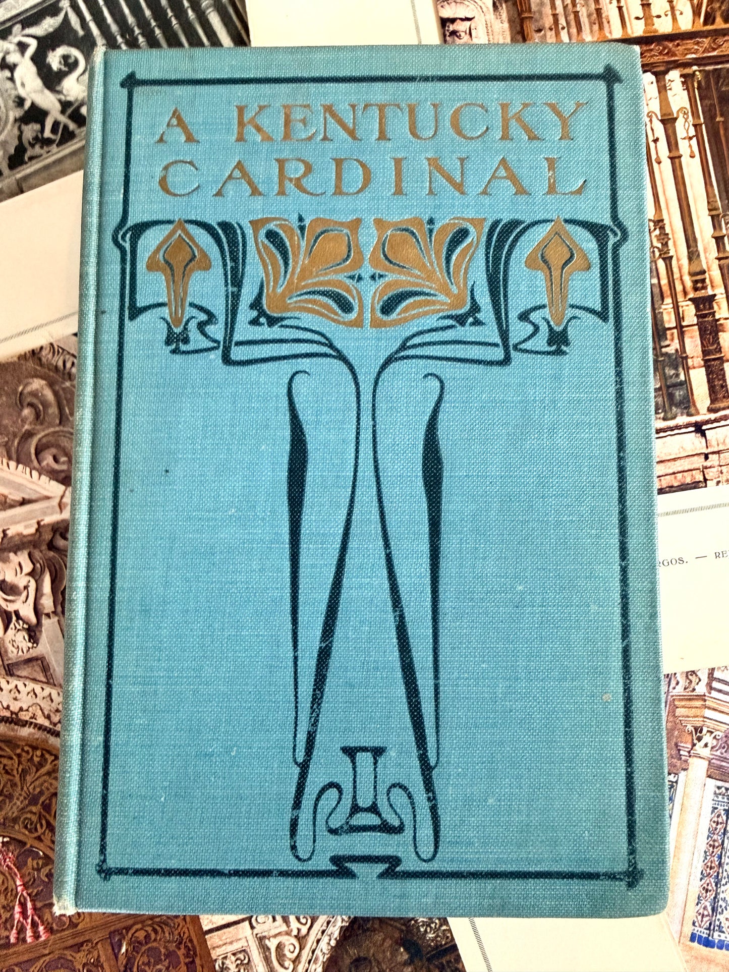 Book titled 'A Kentucky Cardinal' with decorative cover design.