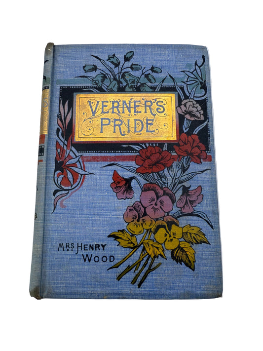 Vintage book titled 'Verners Pride' with floral design on a white background