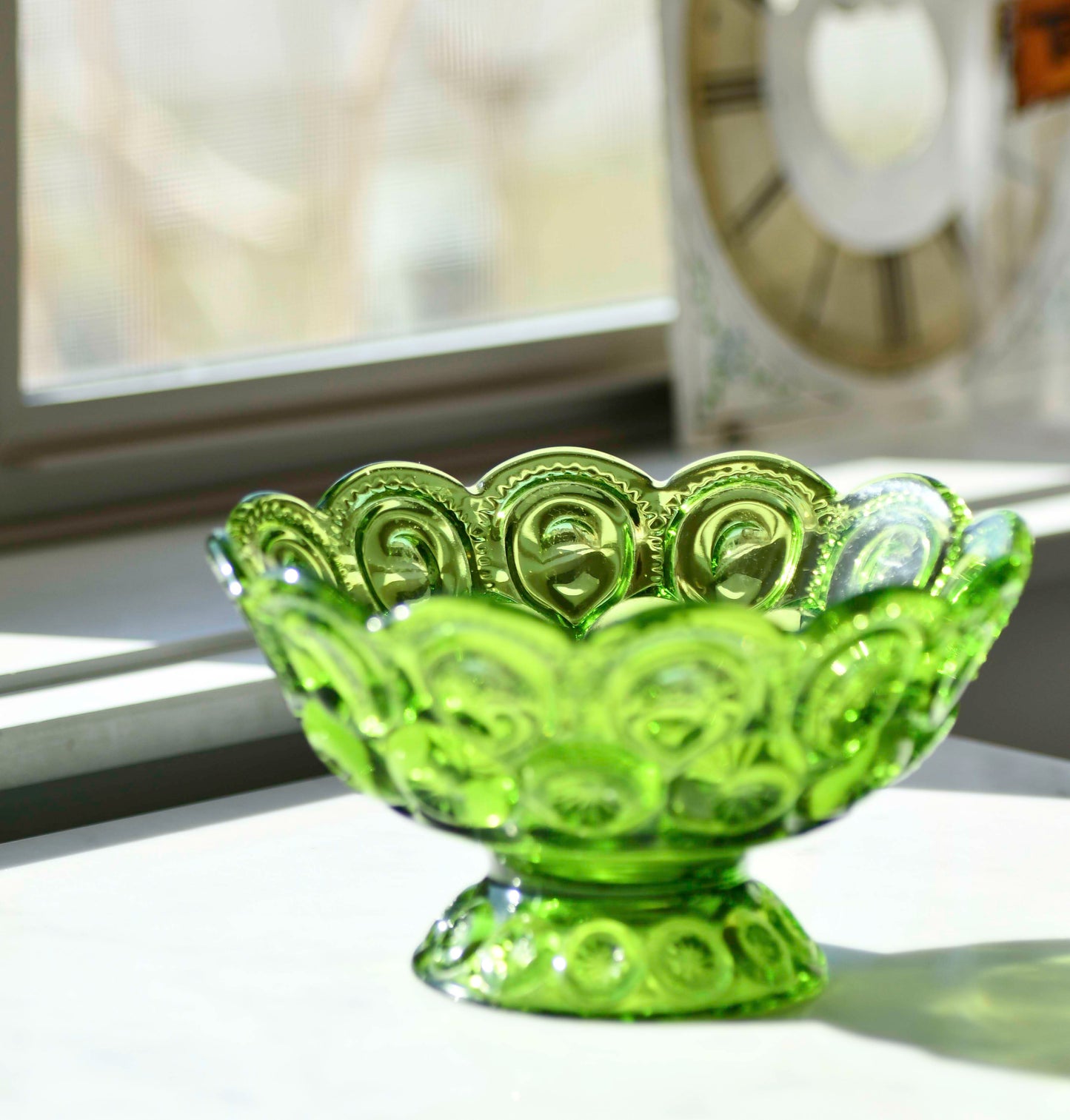 Green Moon & Stars Glass Bowl