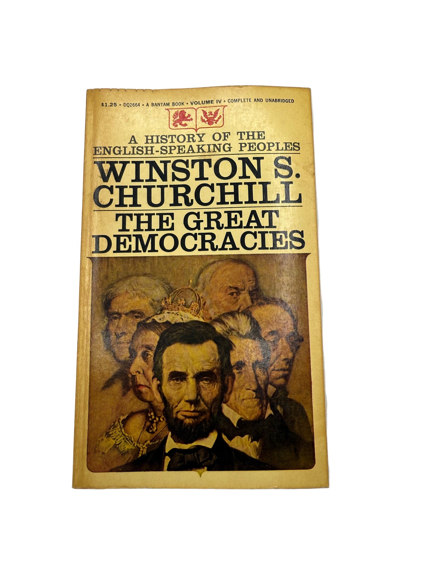 Book titled 'The Great Democracies' by Winston S. Churchill on a white background