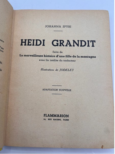 Heidi Grandit by Johanna Spyri, France, Vintage