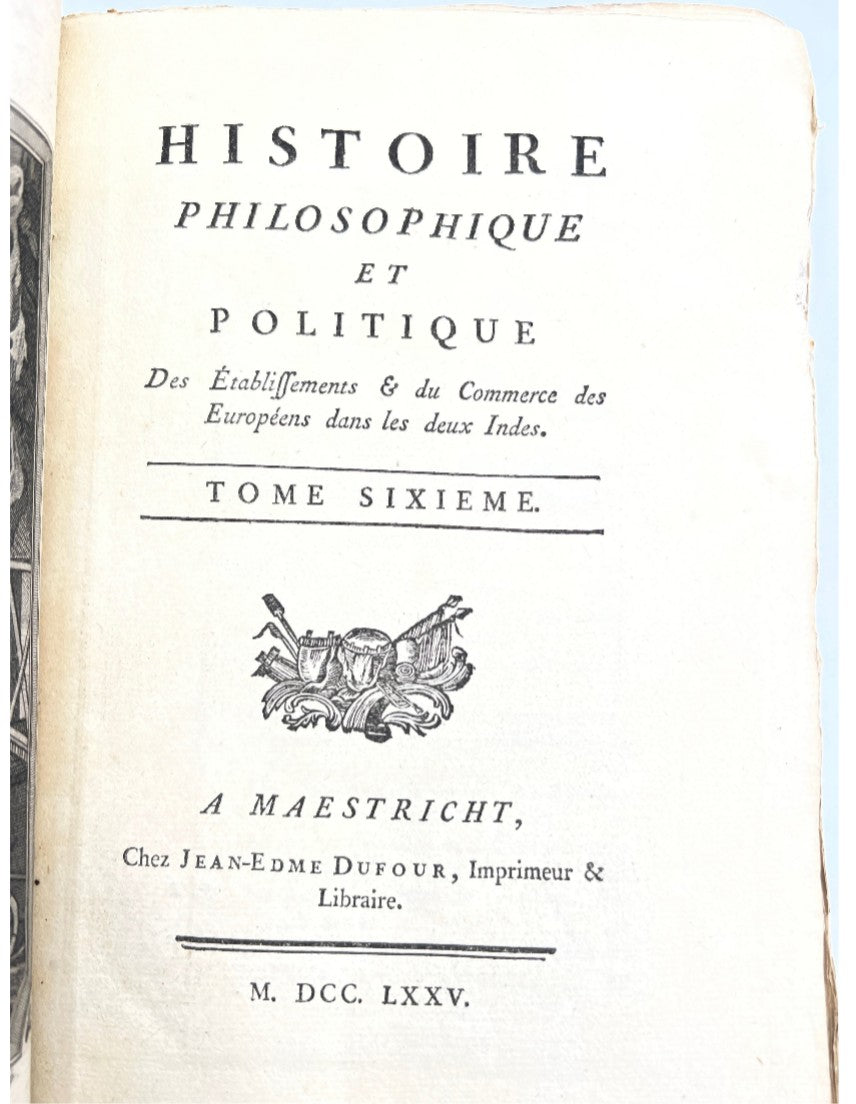 Philosophical and Political History, 1775, France, Histoire Philosophique et Politique