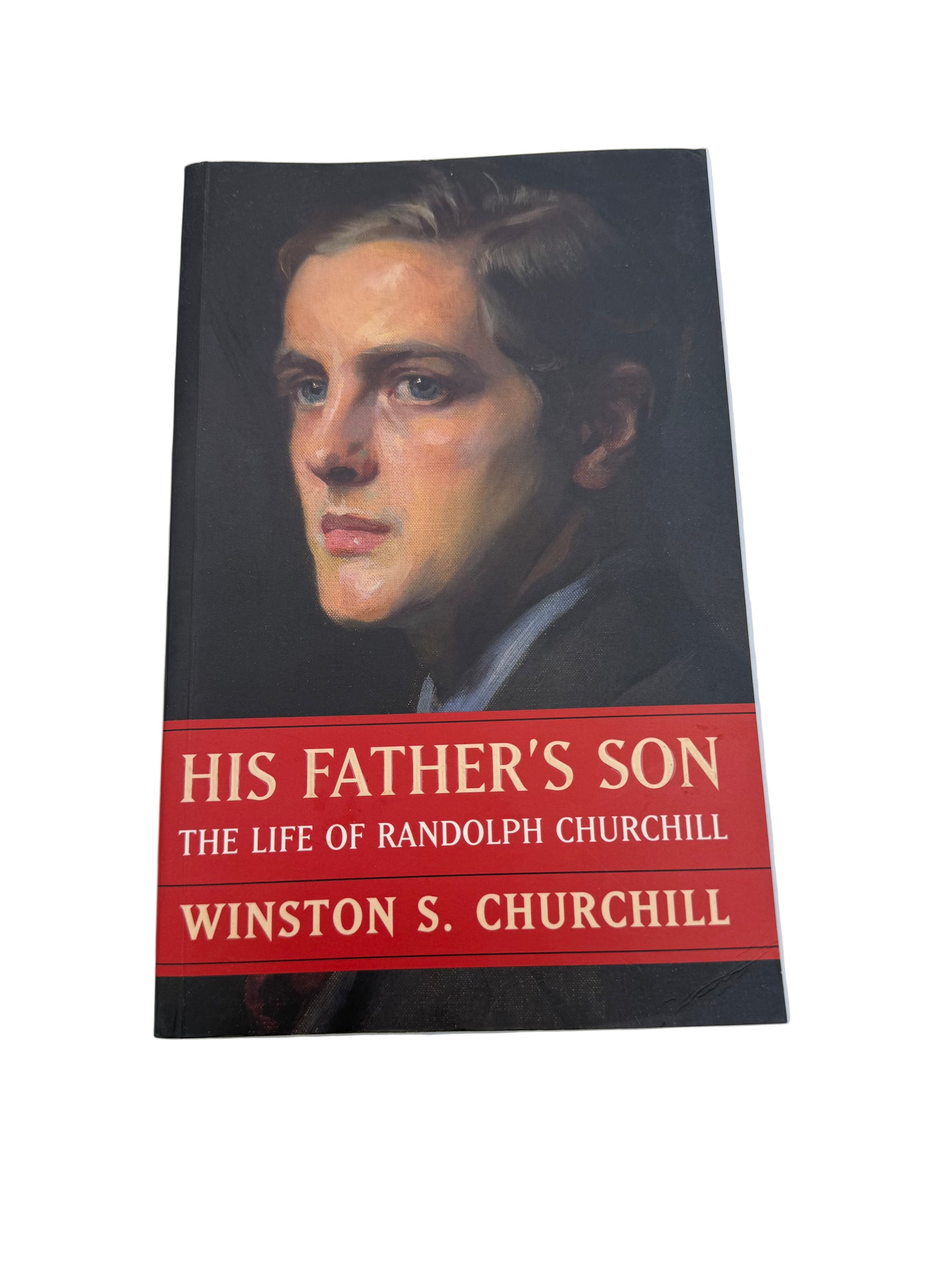 Book cover of 'His Father's Son: The Life of Randolph Churchill' by Winston S. Churchill on a light blue background