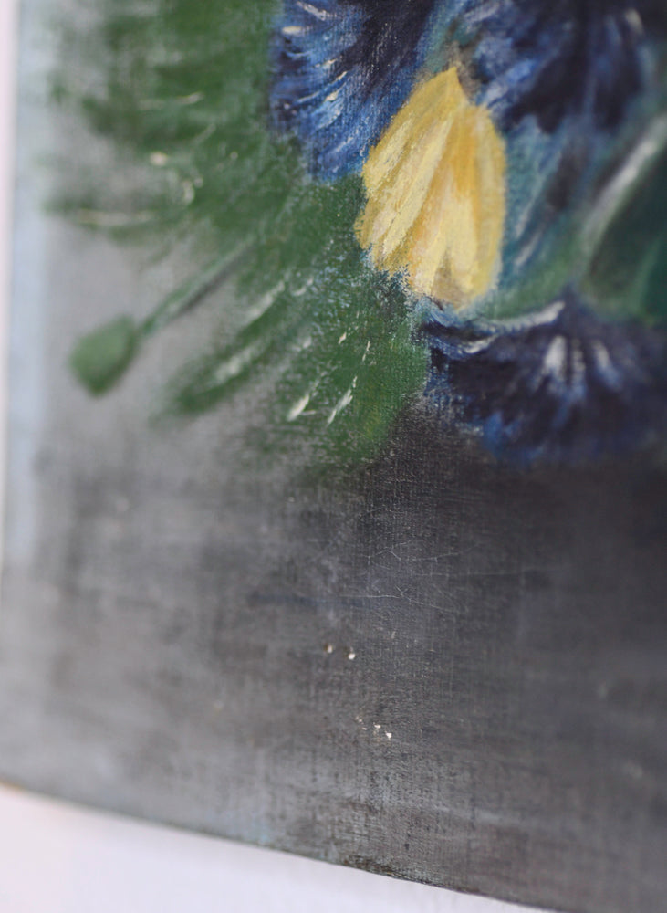 Vintage Yellow Floral Still Life Painting, 18"
